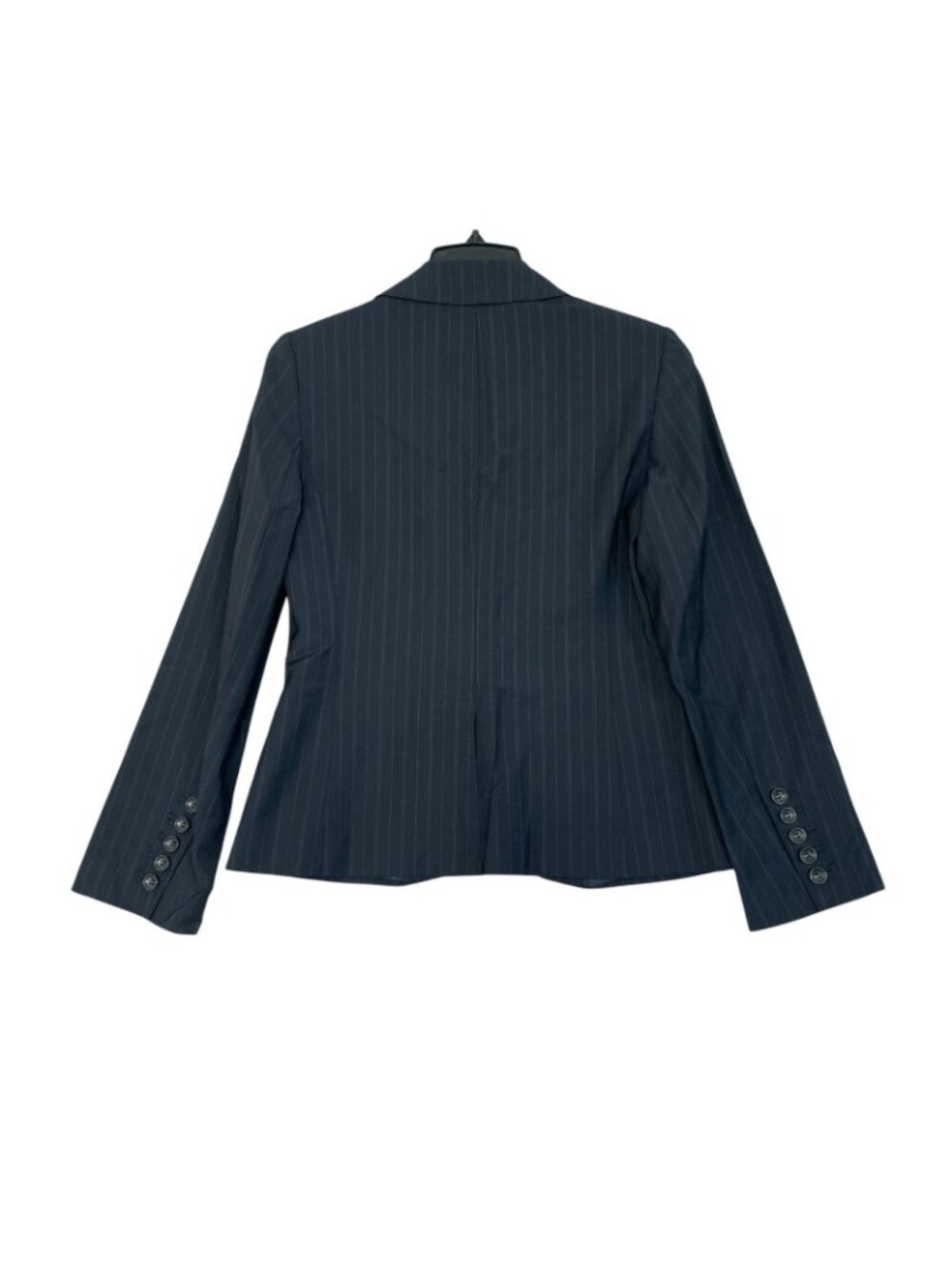 Ann Taylor Women's 4P Petites Black Pinstripe Blazer Wool Blend P0851 - Picture 3 of 10